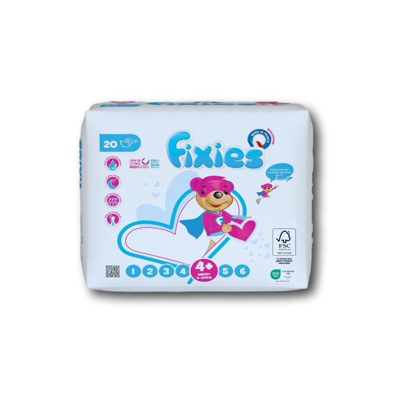 Couches bébé Fixies Maxi+ 9/20kg x 20